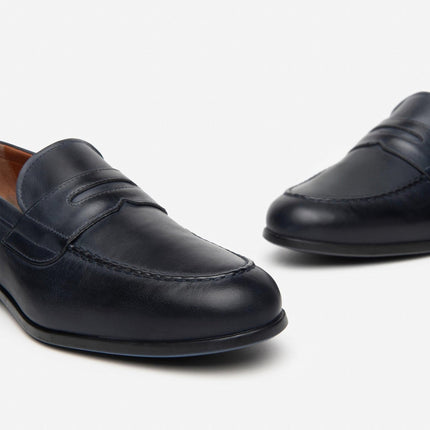 Nero Giardini Mocassini Uomo in Pelle Blu - MARIO SPATARELLA