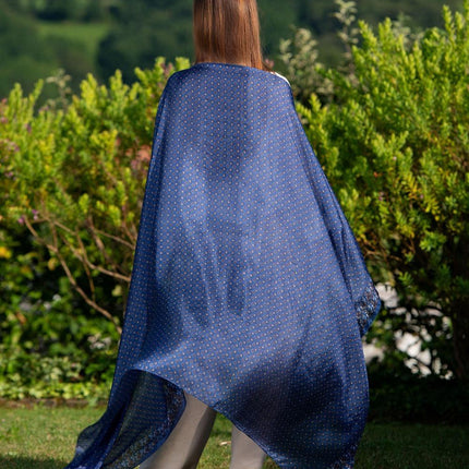 Foulard Pareo in Seta Stampa Blu - MARIO SPATARELLA