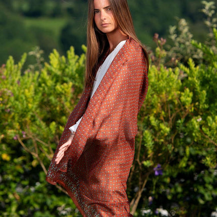 Foulard Pareo in Seta Stampa Terra - MARIO SPATARELLA