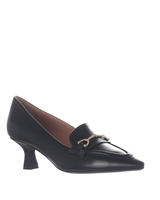 Decollete Pelle Nera Tacco Rocchetto - MARIO SPATARELLA