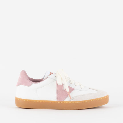 Victoria Sneakers Donna Bassa Pelle Bianco Rosa - MARIO SPATARELLA