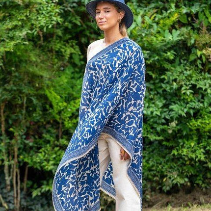 Foulard in Lana Misto Seta Blu - MARIO SPATARELLA