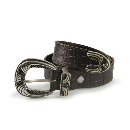 Cintura Donna in Pelle Cocco Moro e Fibbia Texana - MARIO SPATARELLA