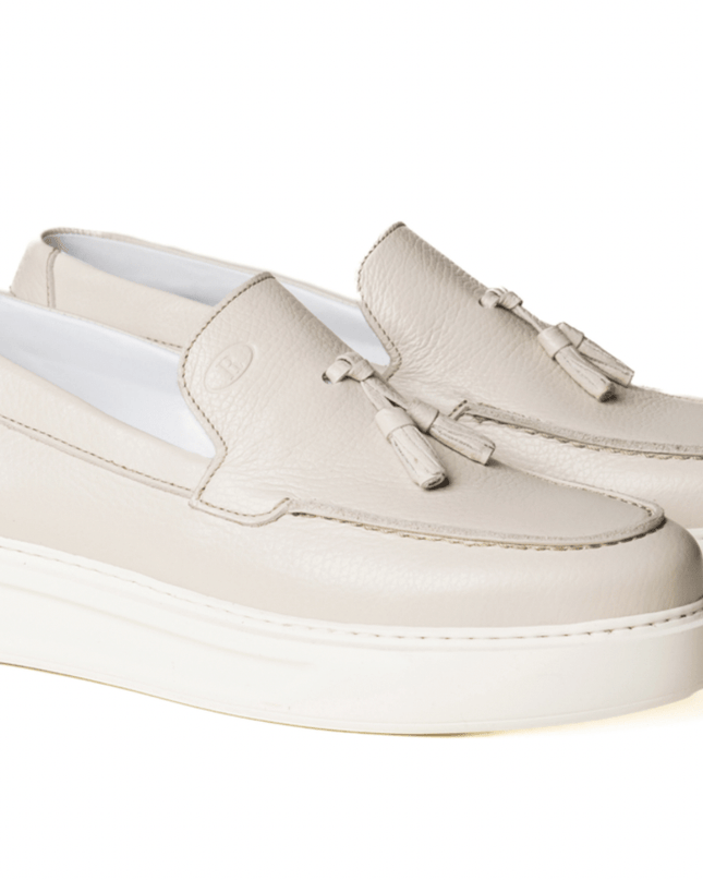 Mocassini Nappina Uomo Pelle Milk - MARIO SPATARELLA