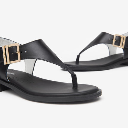 Nero Giardini Sandali Infradito Donna Bassi in Pelle Nero - MARIO SPATARELLA