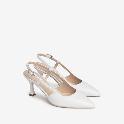 Nero Giardini Chanel a Punta in Pelle Bianca - MARIO SPATARELLA