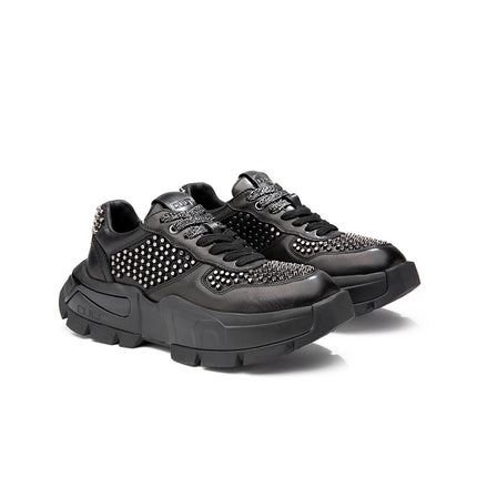 Sneakers Cult Donna con Borchie in Pelle Nero - MARIO SPATARELLA