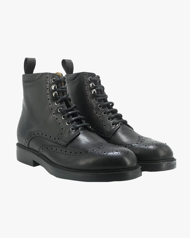 Stivaletti Uomo Oxford in Pelle Nero - MARIO SPATARELLA