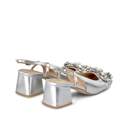 Slingback Gioiello Laminato Argento - MARIO SPATARELLA