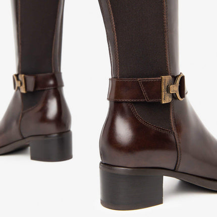 Neroo Giardini Stivali Donna Elastico Polpaccio Pelle Moro - MARIO SPATARELLA