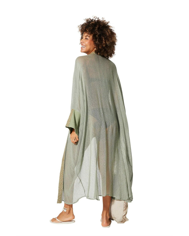 Kimono Estivo Lungo Verde - MARIO SPATARELLA
