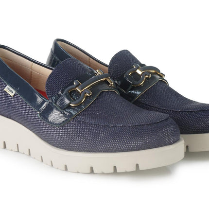 Mocassini Donna Vernice Canvas Blu - MARIO SPATARELLA