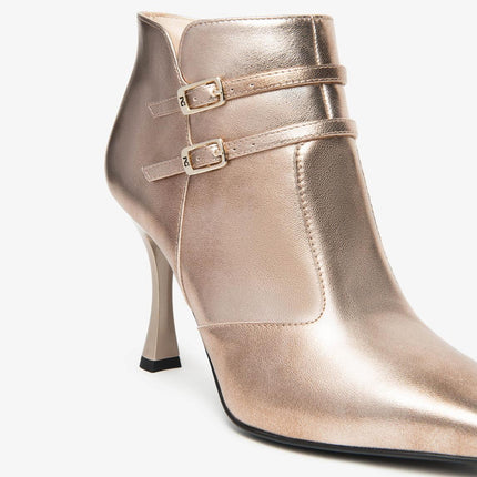 Nero Giardini Stivaletti Donna con Doppio Cinturino in Pelle Laminato Torba - MARIO SPATARELLA