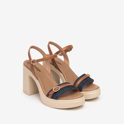 Nero Giardini Sandali Donna con Tacco Alto e Plateau in Pelle Jeans - MARIO SPATARELLA