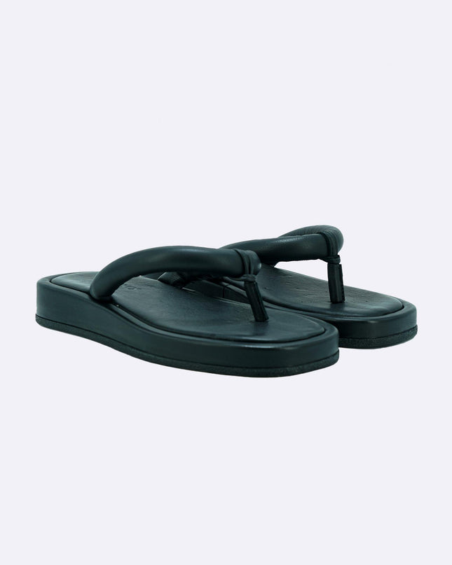 Sandalo Basso Donna Infradito Bikini in Pelle Nero - MARIO SPATARELLA