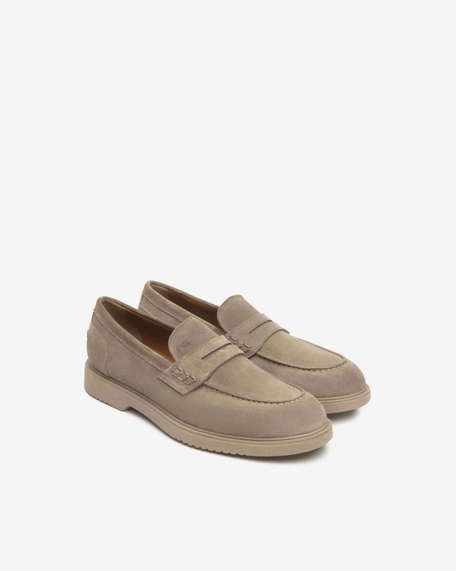 Nero Giardini Mocassini College Uomo in Camoscio Talpa - MARIO SPATARELLA