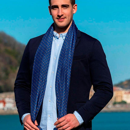 Foulard Pareo in Seta Stampa Blu - MARIO SPATARELLA