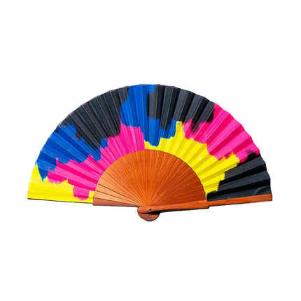 Ventaglio in Legno e Cotone Fantasia - MARIO SPATARELLA