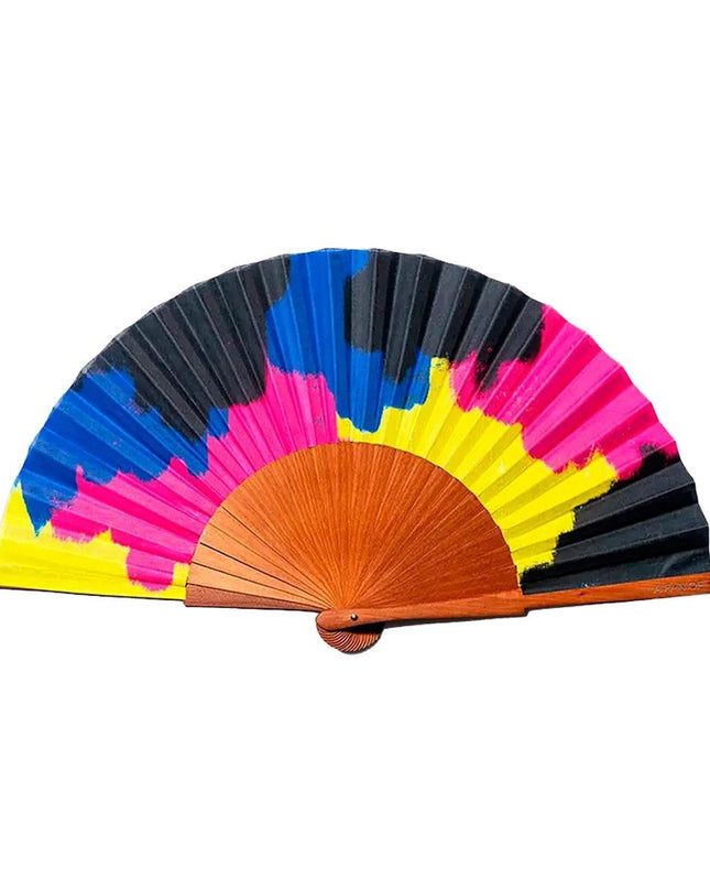 Ventaglio in Legno e Cotone Fantasia - MARIO SPATARELLA