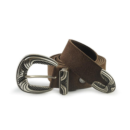 Cintura Donna in Camoscio Marrone con Fibbia Texana - MARIO SPATARELLA