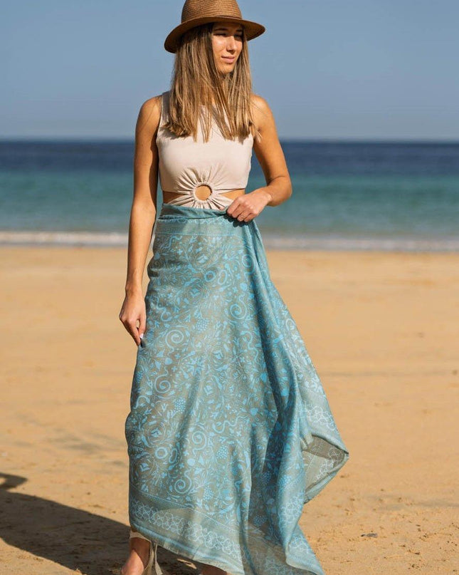 Foulard in Cotone Stampato Fantasia Grigio - MARIO SPATARELLA