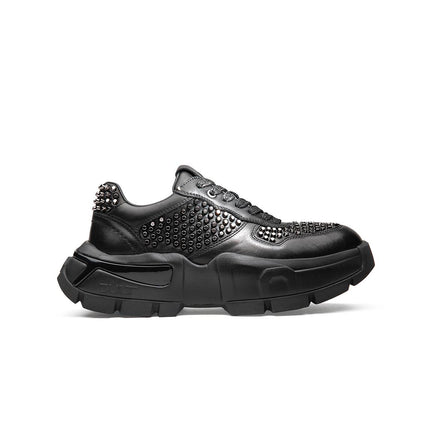 Sneakers Cult Donna con Borchie in Pelle Nero - MARIO SPATARELLA