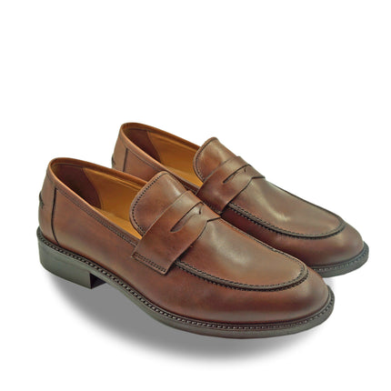 Mocassini College Uomo in Pelle Cuoio 723 CUOIO Rogal's 