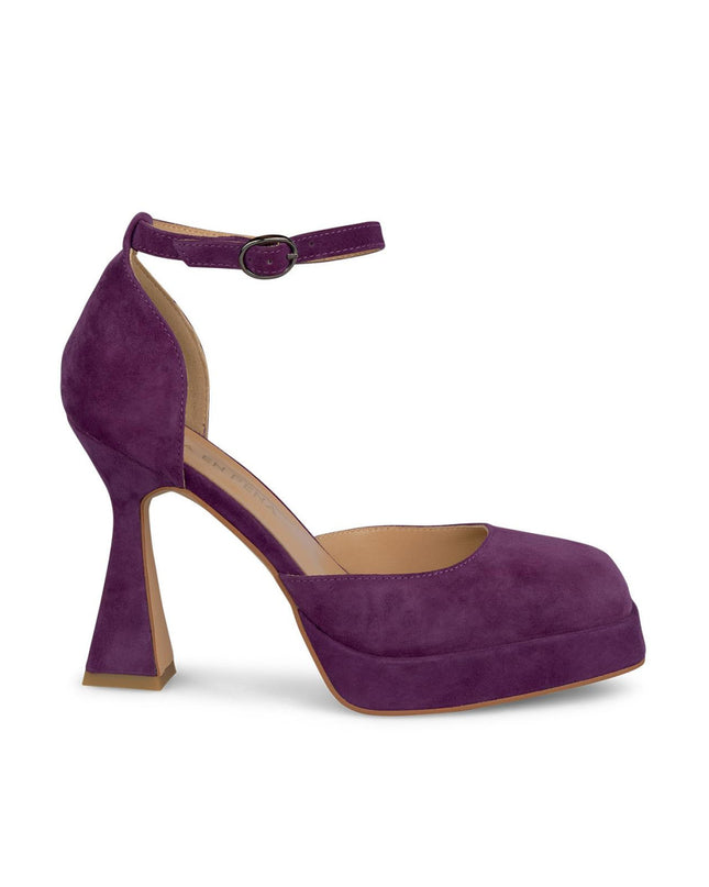 Decolletè Tacco Alto Plateau Camoscio Viola I23290 VIOLET Alma en Pena 