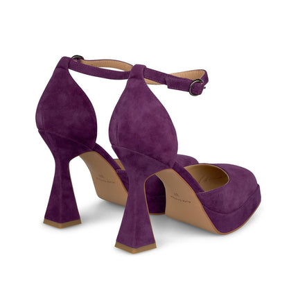Decolletè Tacco Alto Plateau Camoscio Viola I23290 VIOLET Alma en Pena 