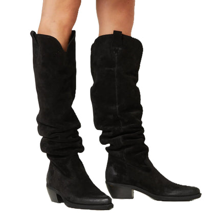 Texano Donna Camoscio Nero EL PASO B921 MARVIN BLACK Felmini 