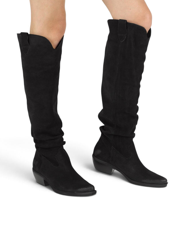 Texano Donna Camoscio Nero EL PASO B921 MARVIN BLACK Felmini 