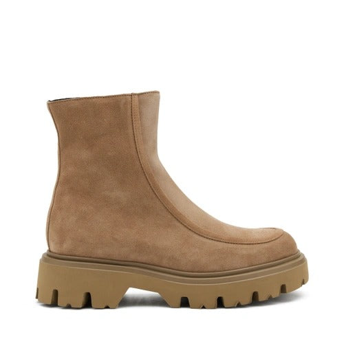 Stivaletti Donna Chunky Camoscio Beige