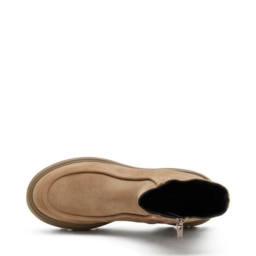 Stivaletti Donna Chunky Camoscio Beige