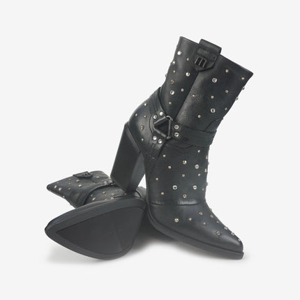 Stivaletto Texano con Borchie T76205 NERO Mjus 
