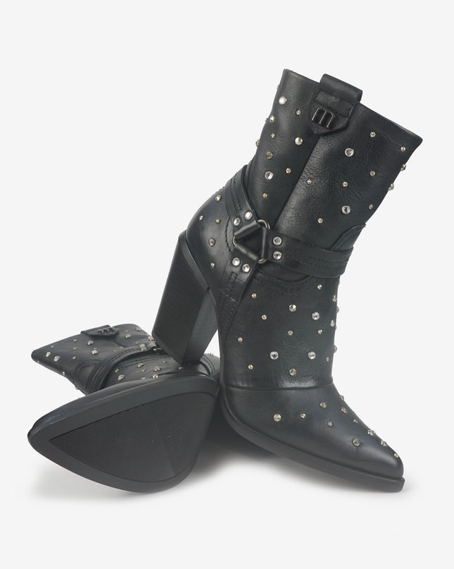 Stivaletto Texano con Borchie T76205 NERO Mjus 