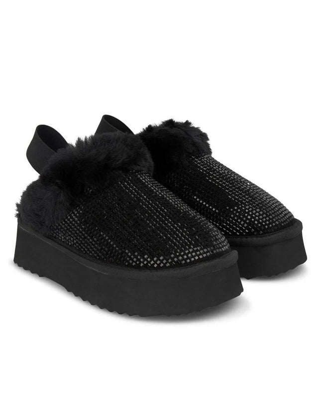 Pantafole Donna Imbottite Strass Nero I241047 CROSTA BLACK Alma en Pena 