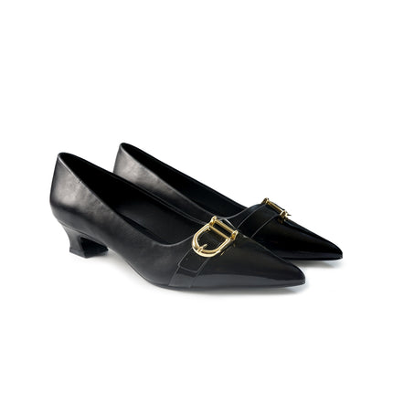 Decollete Tacco Rocchetto Basso Donna Nero VICTORIA93 BLACK Exe 