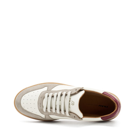Sneakers Bassa Uomo Pelle Bianco 24S8 BORDO Frau 