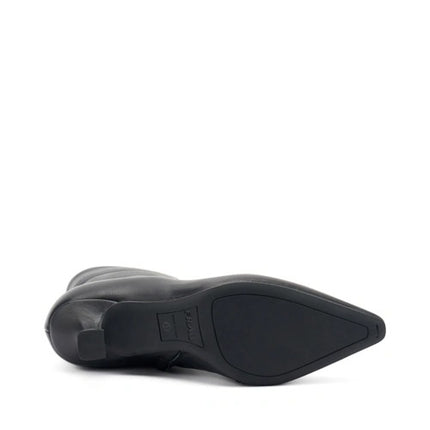 Stivaletti Donna Pelle Nera Tacco Rocchetto 64N4 BLACK Frau 
