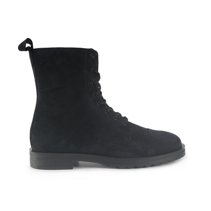 Stivaletto Donna Stringato Alto Camoscio Blu 87C8 NAVY Frau 