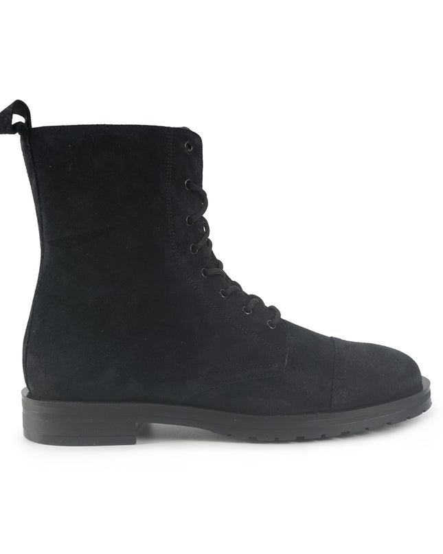 Stivaletto Donna Stringato Alto Camoscio Blu 87C8 NAVY Frau 