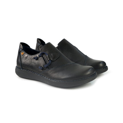 Mocassini Slipon Donna Pelle Nero 8222 BLU Jungla 