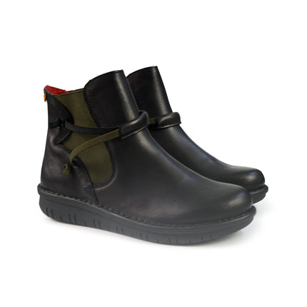 Stivaletti Chelsea Donna Pelle Nero 8274 KAKI Jungla 