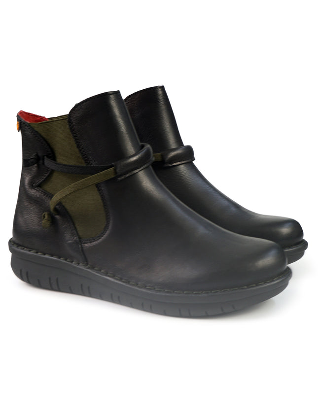 Stivaletti Chelsea Donna Pelle Nero 8274 KAKI Jungla 