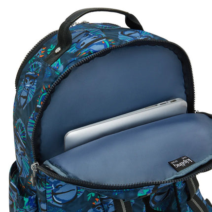 Zaino Porta Computer 15 Pollici Fantasia Blu SEOUL LAP BLUE MONKEY FUN Kipling 
