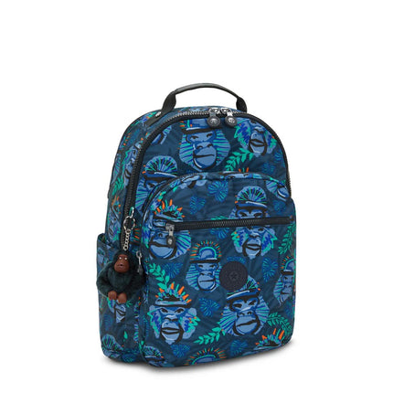 Zaino Porta Computer 15 Pollici Fantasia Blu SEOUL LAP BLUE MONKEY FUN Kipling 
