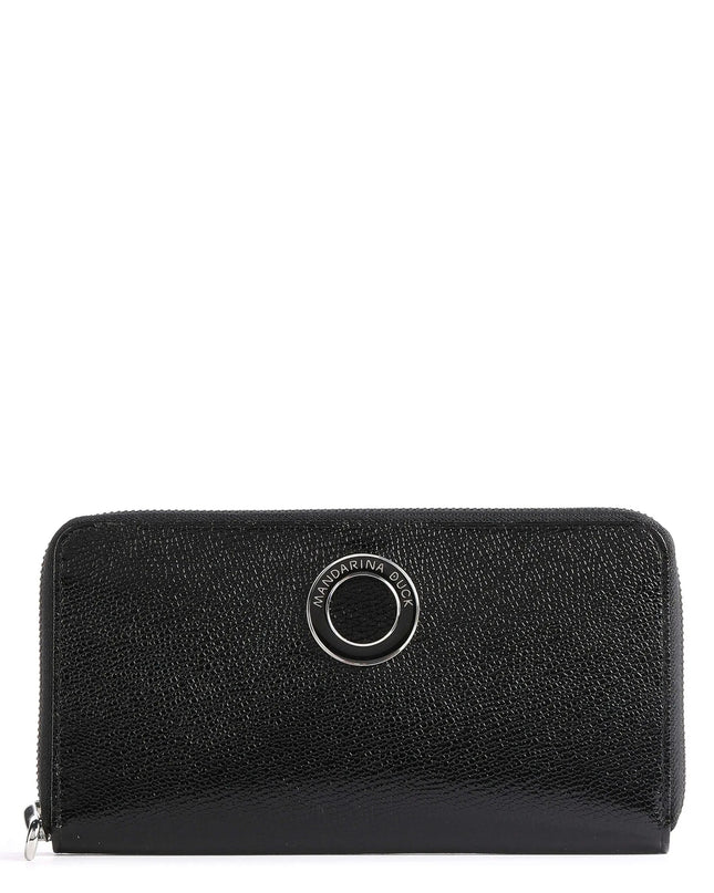 Portafogli Donna Lungo con Zip Pelle Nero FZP61 MELLOW LEATHER BLACK Mandarina Duck 