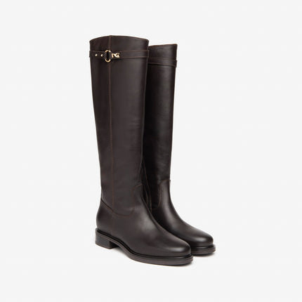 Nero Giardini Stivali Donna Tacco Basso in Pelle Marrone I408850D MORO 300 Nero Giardini 