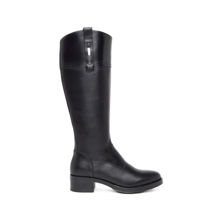 Nero Giardini Stivali Donna Tacco Basso Pelle Nero I411800D NERO 100 Nero Giardini 
