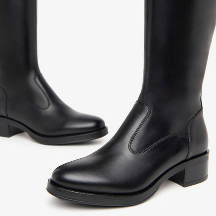 Nero Giardini Stivali Donna Tacco Basso Pelle Nero I411800D NERO 100 Nero Giardini 